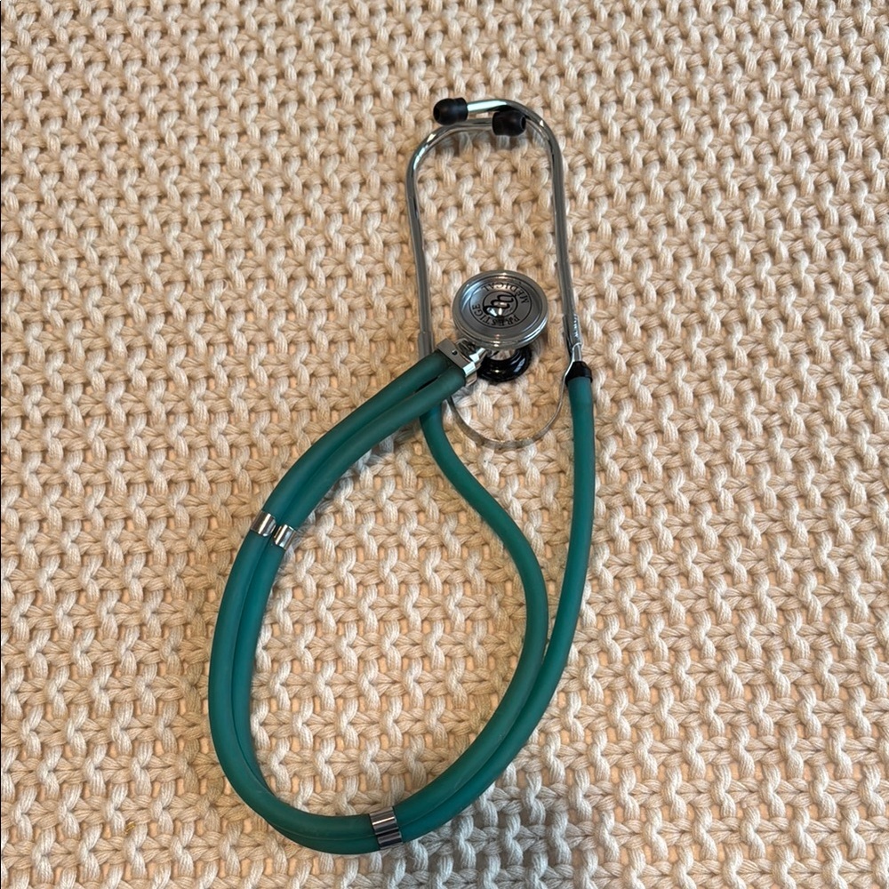 Green Stethoscope with Silver Accents